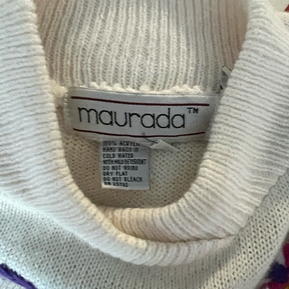 Colorful Embroidered Cowl Neck Sweater - Picture 9 of 10